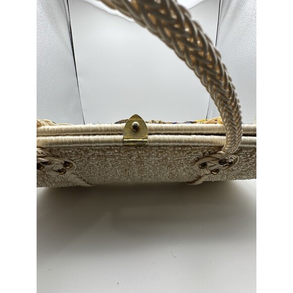 Vintage Caron Of Houston Nautical Raffia Purse NWT Highly Embellished 1960’s - Picture 4 of 11